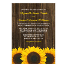 Mariage en bois de grange de tournesols faire-parts