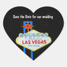 Mariage en forme de coeur de Las Vegas Autocollant