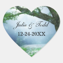 Mariage enchanté de forêt de région boisée adhésifs