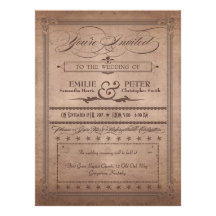 Mariage et réception rustiques de cacao de poster  invitations personnalisables