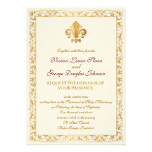 mariage Fleur-De-lis orienté Invitations