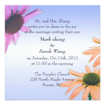 mariage, fleurs de marguerite d'invitation des par