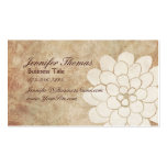 Mariage floral de dahlia blanc vintage cartes de visite personnelles
