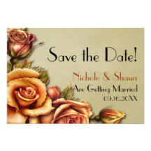 Mariage floral de lueur de rose d'automne - faites invitations personnalisées