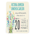 Mariage floral de maçon de chaux jaune de corail m cartons d'invitation