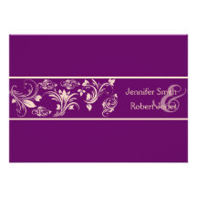 Mariage floral de prune et de rouleau de Champagne Invitations Personnalisables
