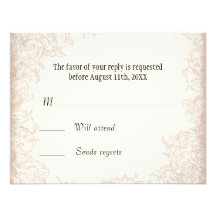 Mariage floral de remous de rose antique de l'angl faire-part personnalisé