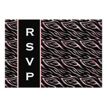 Mariage floral du zèbre inverse rose noir RSVP de  Bristols Personnalisés