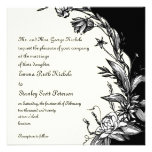 Mariage floral en ivoire noir vintage de fleurs bl bristol personnalisé