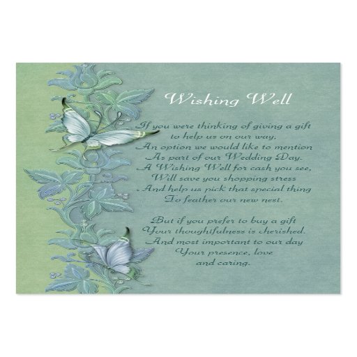 Mariage floral en pastel de papillon - souhaitant  cartes de visite professionnelles