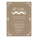 Mariage gai de papier vintage d'amour de moustache invitations