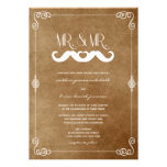 Mariage gai de papier vintage d'amour de moustache invitations