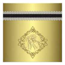 Mariage gravé d'or de regard invitations personnalisées