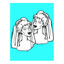 Mariage homosexuel de 2 jeunes mariées cartes postales