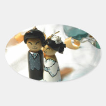 Mariage I de Kokeshi Autocollants