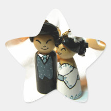 Mariage I de Kokeshi Stickers En Étoile