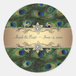 Mariage indien royal vert de paon d'or vert autocollants