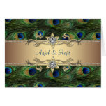 Mariage indien royal vert de paon d'or vert carte