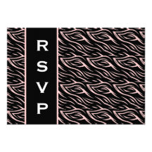 Mariage inverse rose blanc noir du zèbre RSVP de f Invitations Personnalisées