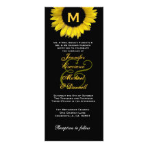 Mariage jaune et noir élégant de tournesol bristols personnalisés
