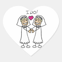 Mariage lesbien nuptiale autocollant