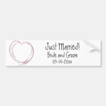 Mariage marié rose de coeur de fractale juste autocollants pour voiture