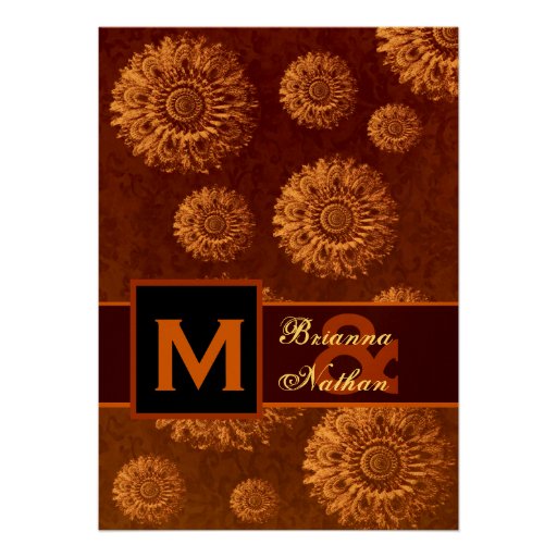 Mariage métallique d'or et de chocolat faire-parts