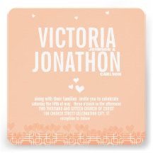 Mariage moderne de HeartsTypography de pêche Invitations Personnalisées