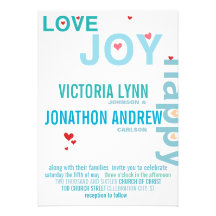 Mariage moderne de typographie de coeur rouge d'Aq Invitation Personnalisée