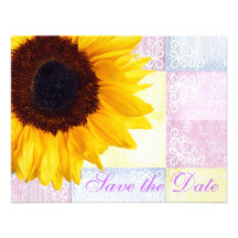 Mariage moderne floral jaune de tournesol de pays faire-part personnalisé