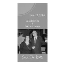 Mariage moderne gris simple carte avec photo