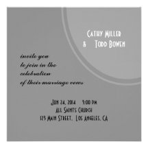 Mariage moderne gris simple cartons d'invitation