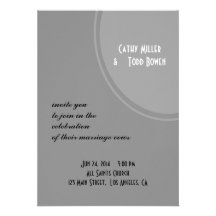 Mariage moderne gris simple invitation