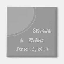 Mariage moderne gris simple magnets pour réfrigérateur