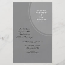 Mariage moderne gris simple prospectus avec motif
