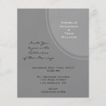 Mariage moderne gris simple prospectus en couleur