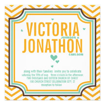 Mariage moderne jaune en bon état de typographie d cartons d'invitation