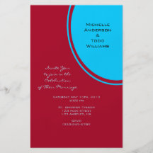 Mariage moderne rouge de turquoise lumineuse prospectus