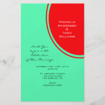 Mariage moderne vert orange lumineux tract personnalisé
