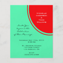 Mariage moderne vert orange lumineux tract