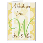 Mariage/monogramme de ~ de carte de remerciements