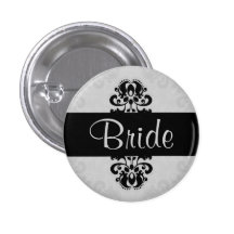 Mariage noir et gris de jeune mariée de damassé de pin's