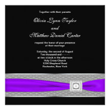 Mariage noir pourpre invitations personnalisables