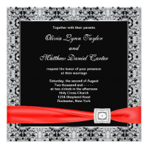Mariage noir rouge blanc noir faire-parts