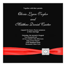 Mariage noir rouge rouge blanc noir faire-parts