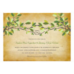 Mariage noué rustique vintage d'arbre d'amour de r invitations