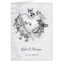 Mariage (personnalisable) décoratif de coeur cartes de vœux