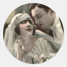 Mariage romantique vintage autocollants