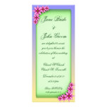 Mariage rose de Plumeria, invitation verticale