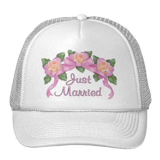 Mariage rose de ruban - juste marié casquette de camionneur
